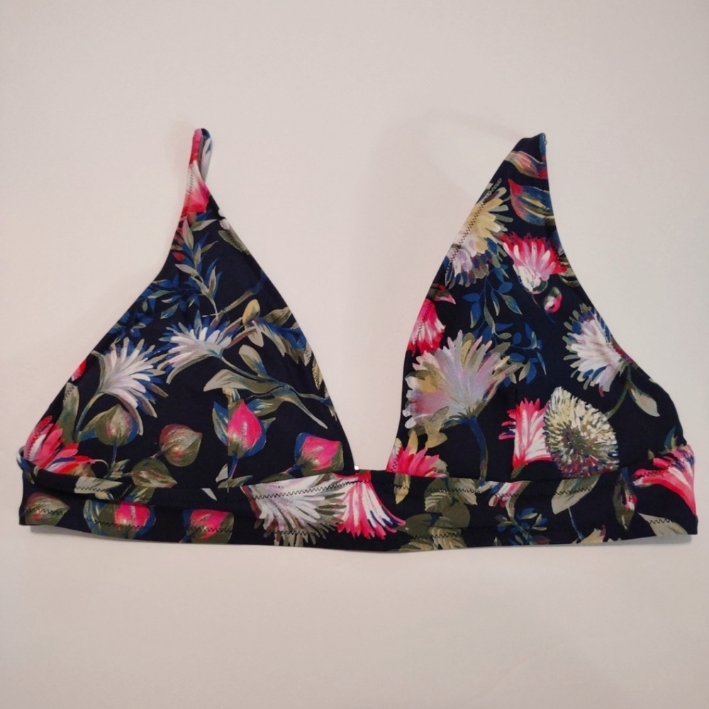 J. Crew Floral Triangle Bikini Swimsuit Top XL